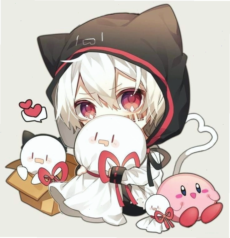 Hình ảnh mèo anime dễ thương trong trang phục thú cưng