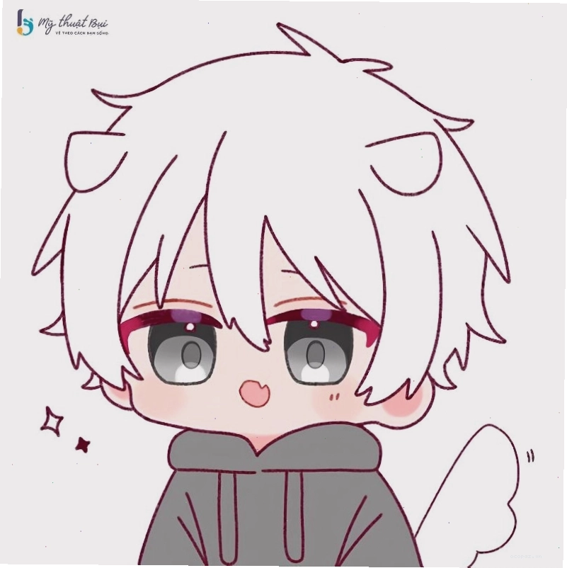 Hình chibi nam và nữ cùng nhau tạo dáng