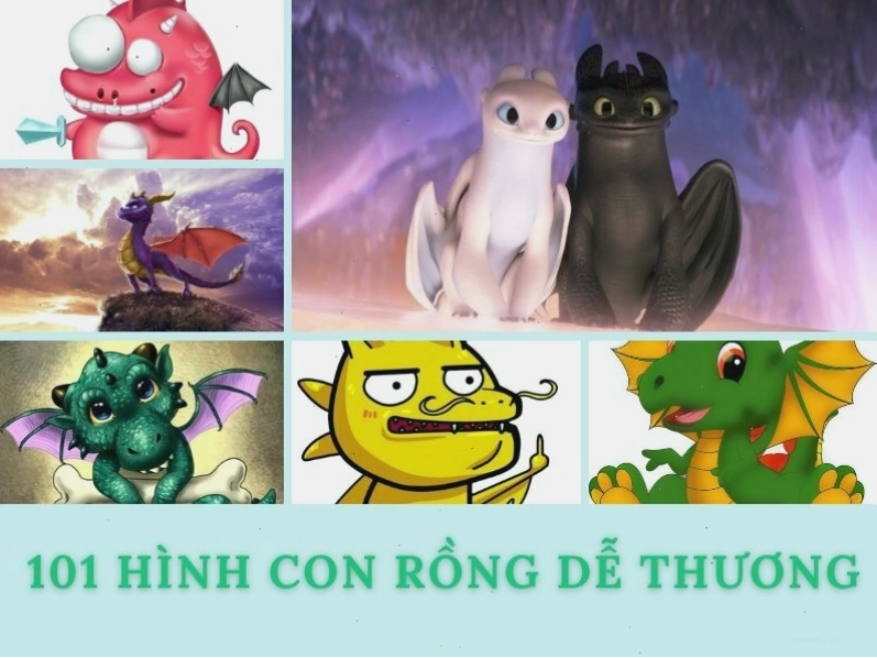 Hình con rồng dễ thương vẽ tay