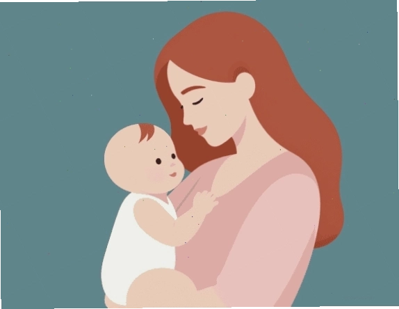 Hình minh họa vector đơn giản và ấm áp về một người mẹ và em bé của cô ấy