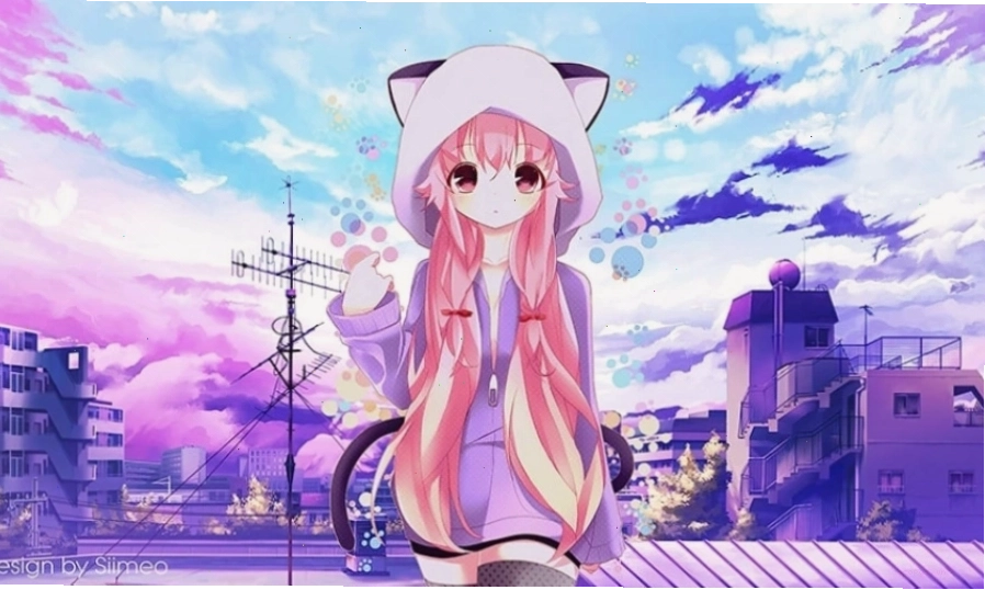 Hình nền anime 3D phong cảnh đô thị sinh động