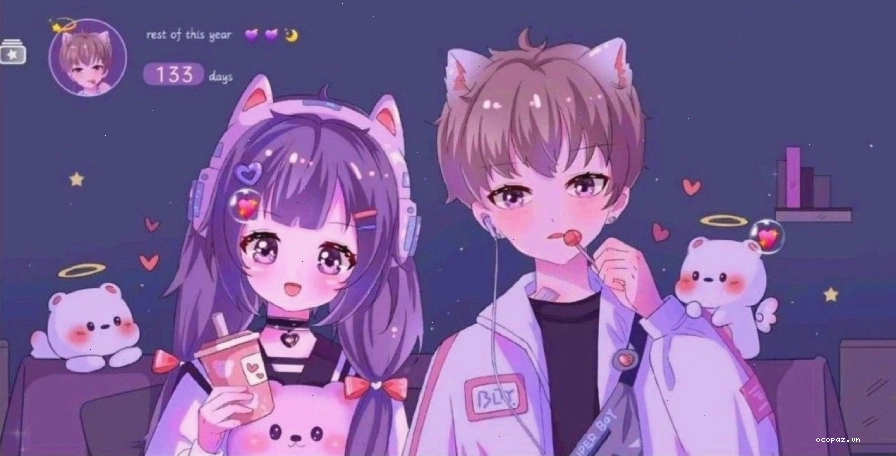 Hình nền anime 3D phong cảnh rừng cây và thác nước