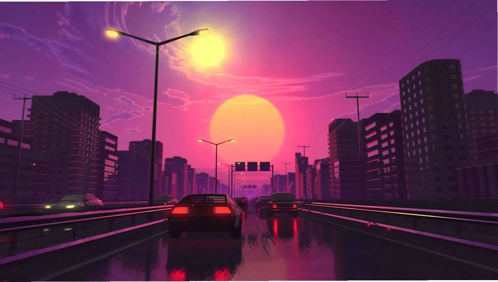 Hình nền anime chill phong cảnh núi non hùng vĩ
