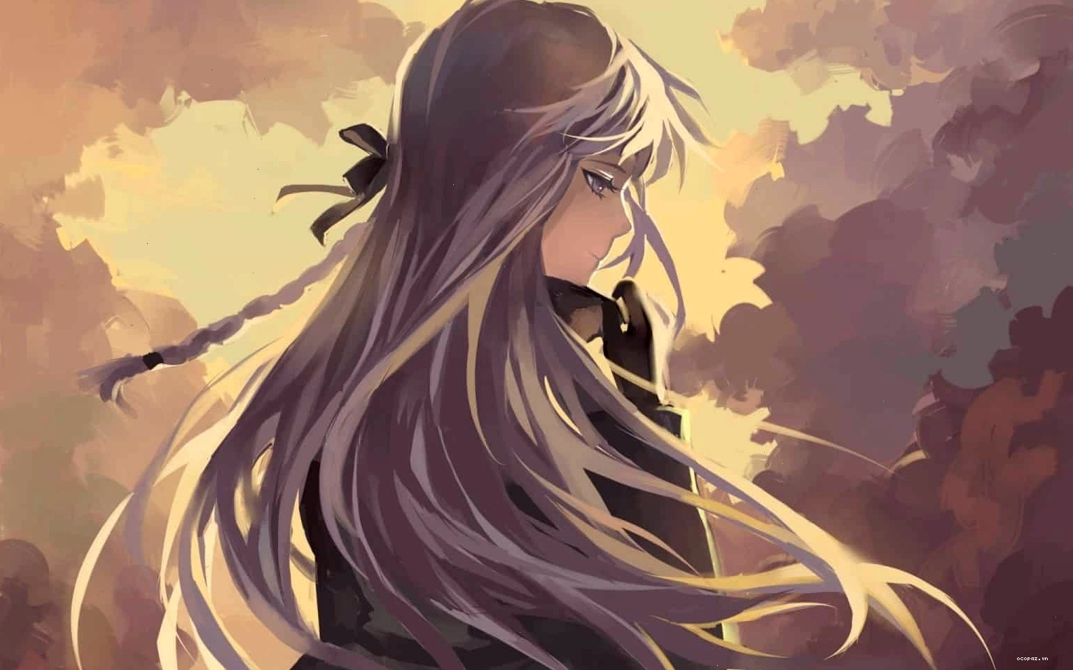 Hình nền anime nữ buồn cô đơn