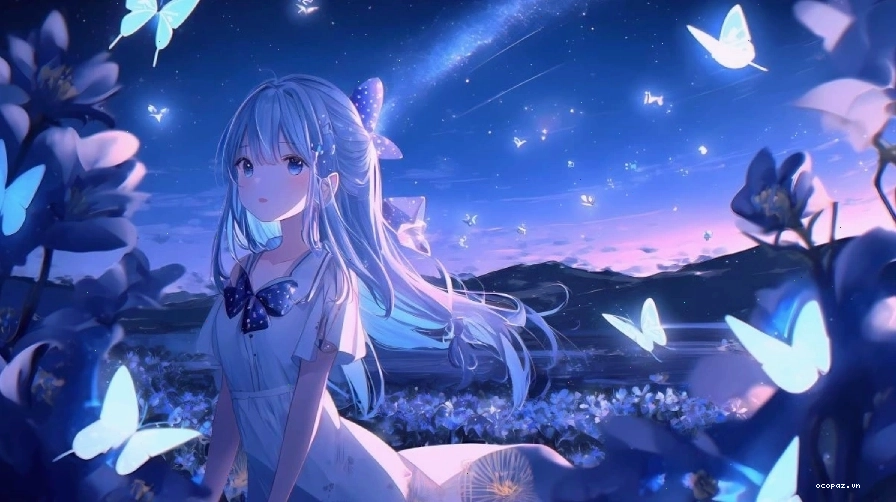 Hình nền anime nữ cute với nhân vật mặc đồng phục học sinh