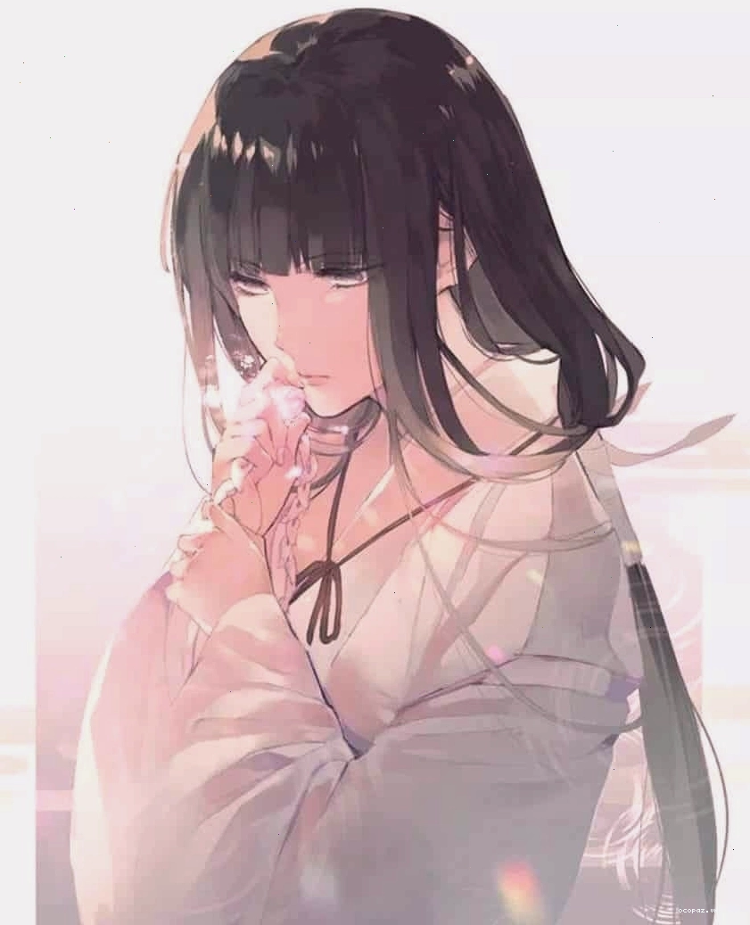Hình nền anime nữ ngầu suy tư với nét buồn man mác