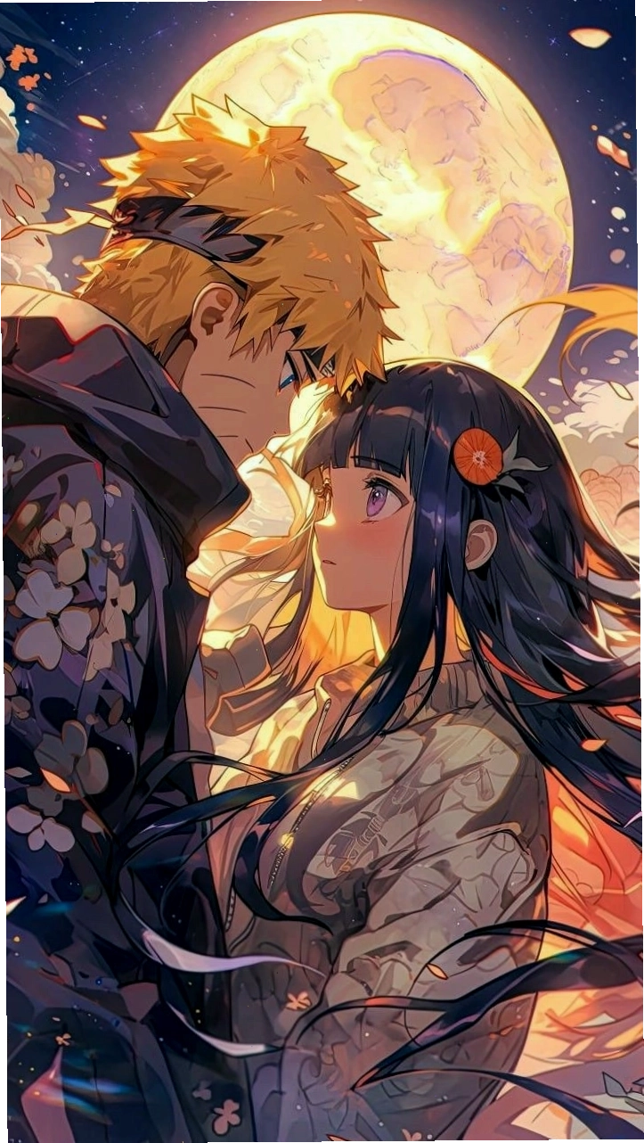 Hình nền điện thoại anime ngầu với cặp đôi lãng mạn trong khung cảnh huyền ảo