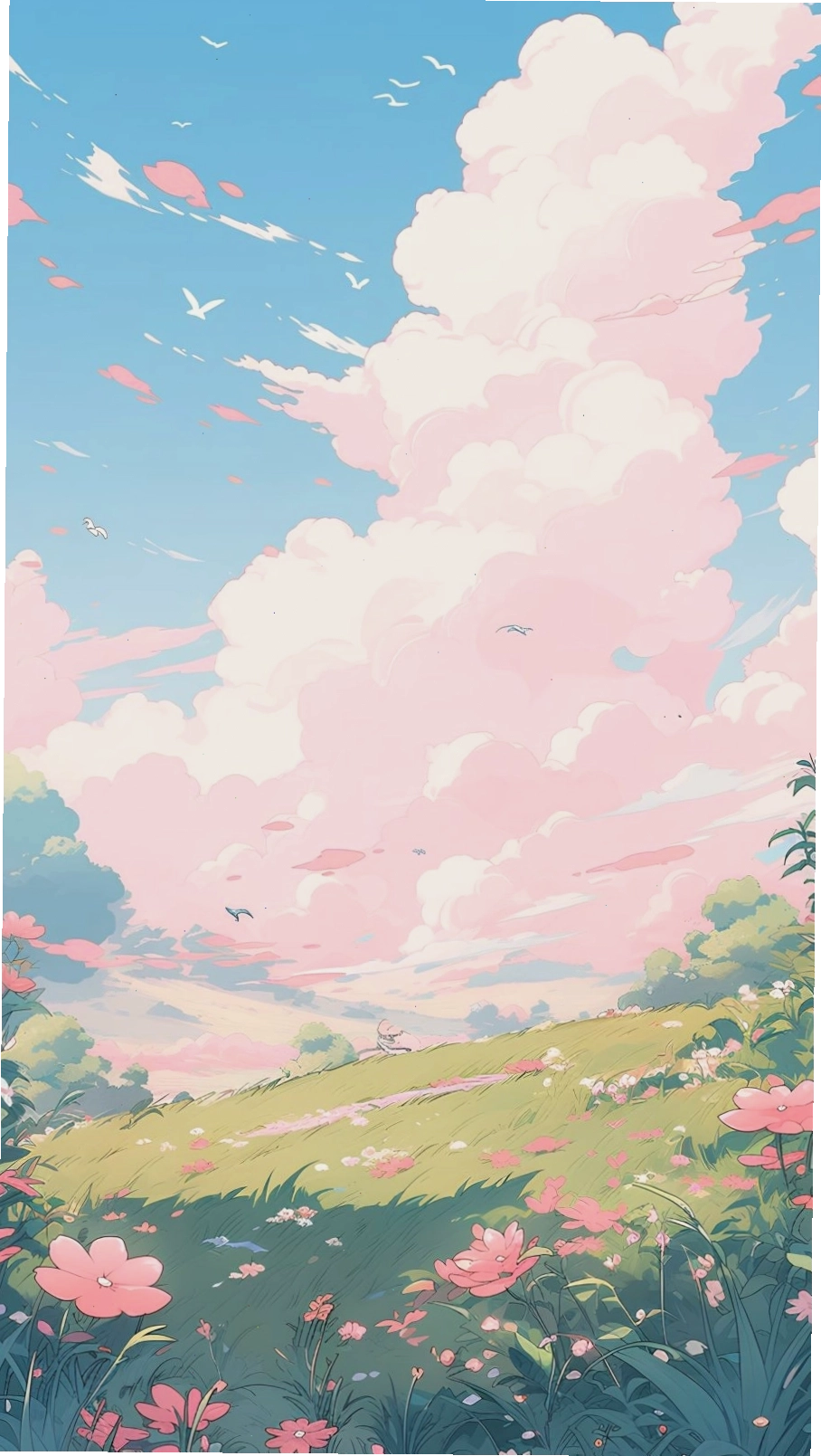 Hình nền điện thoại hoa anime đẹp mắt