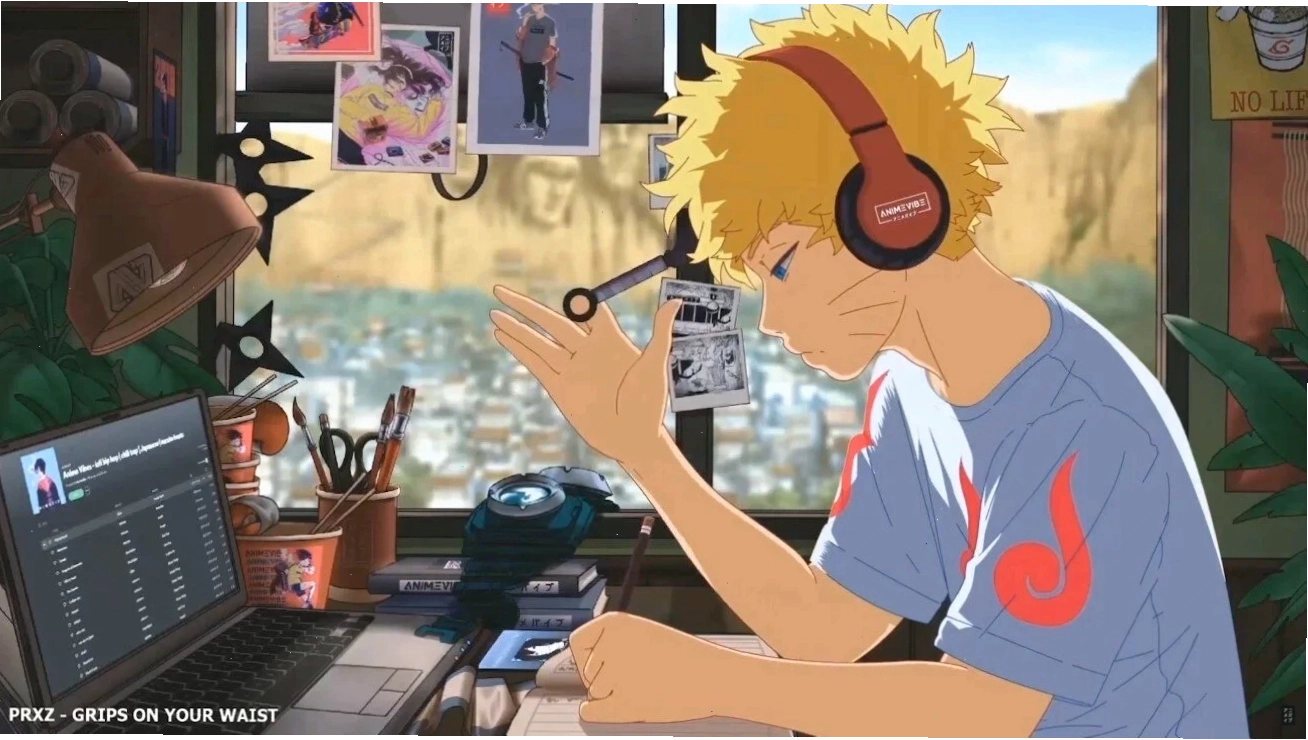 Hình nền động anime girl dễ thương với hiệu ứng lấp lánh