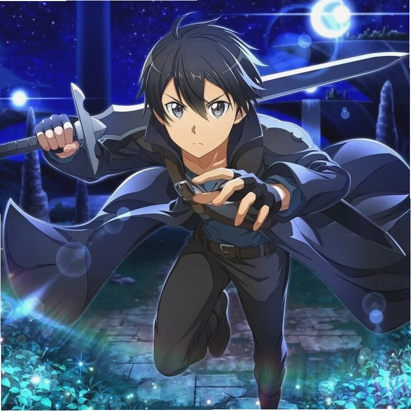Hình nền Kirito ngầu với hiệu ứng chiến đấu ấn tượng