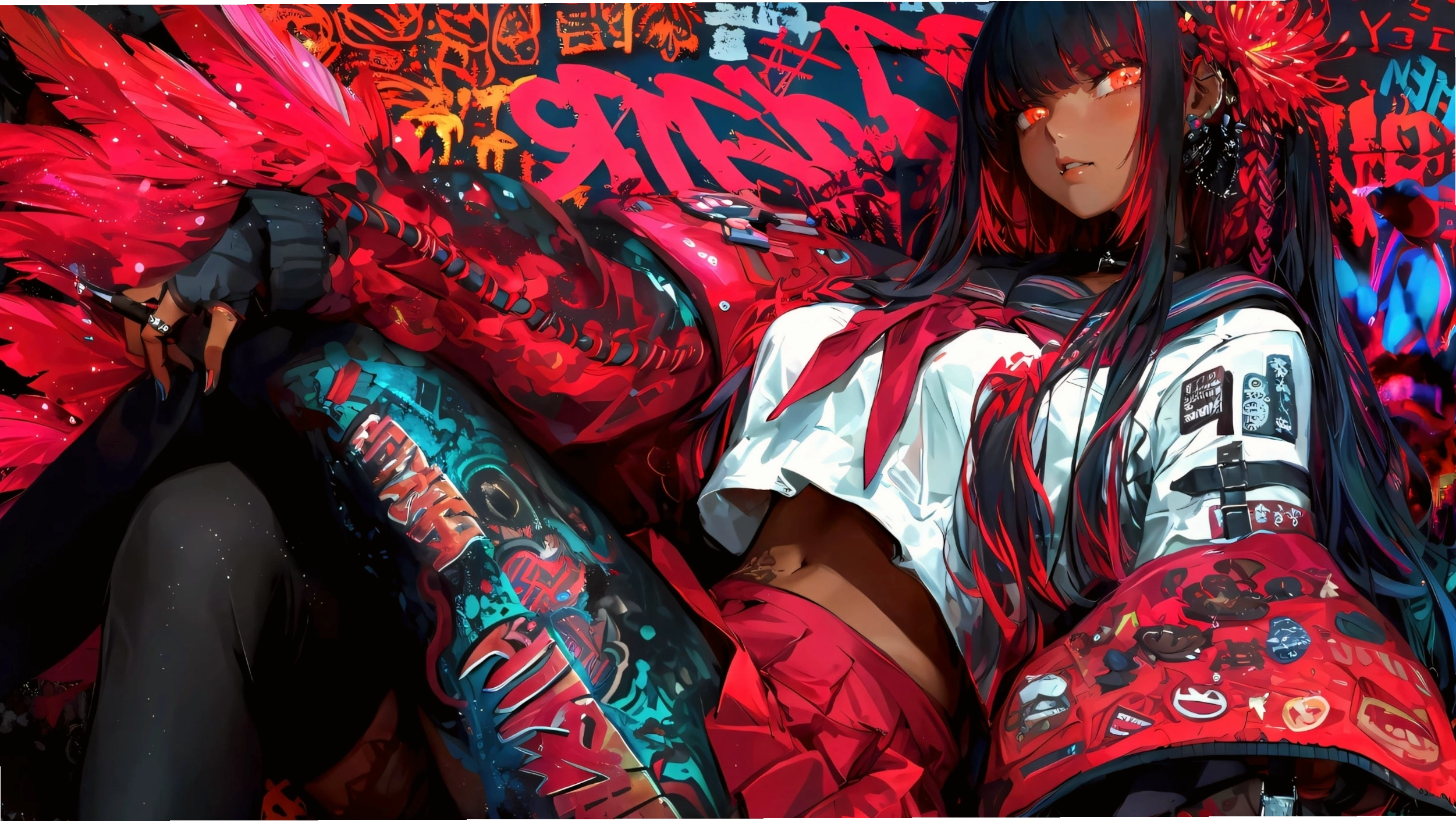 Hình nền máy tính anime 4K với nhân vật nữ ấn tượng