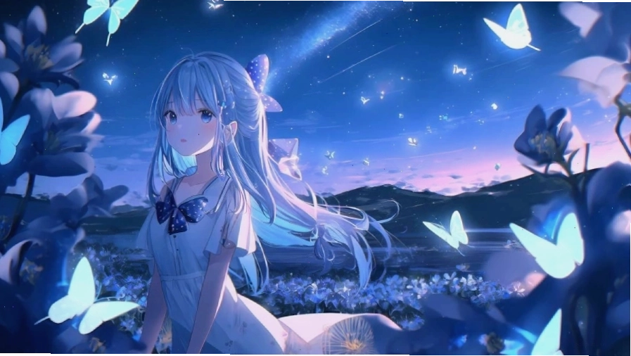 Hình nền máy tính anime cô gái tóc hồng dễ thương