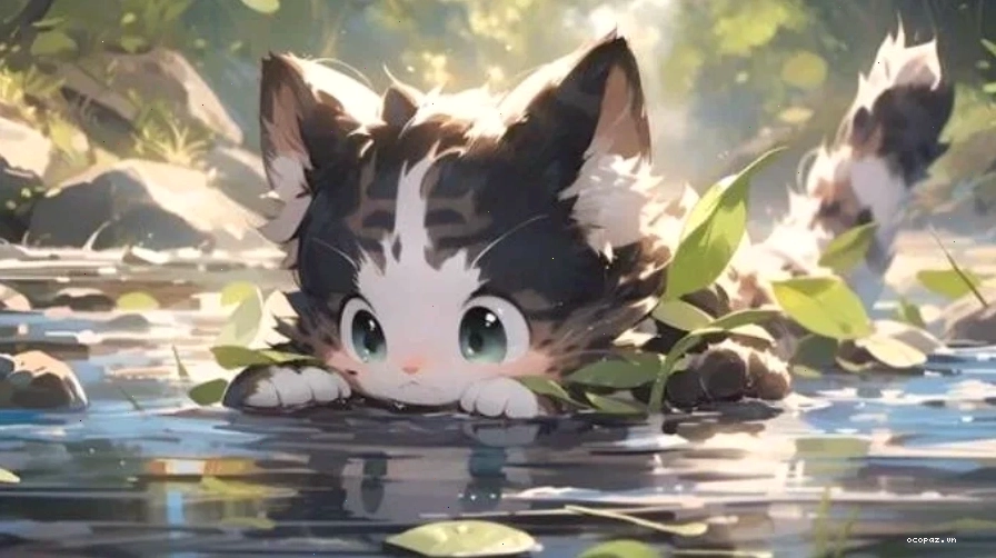 Hình nền máy tính anime động với hiệu ứng ánh sáng lung linh