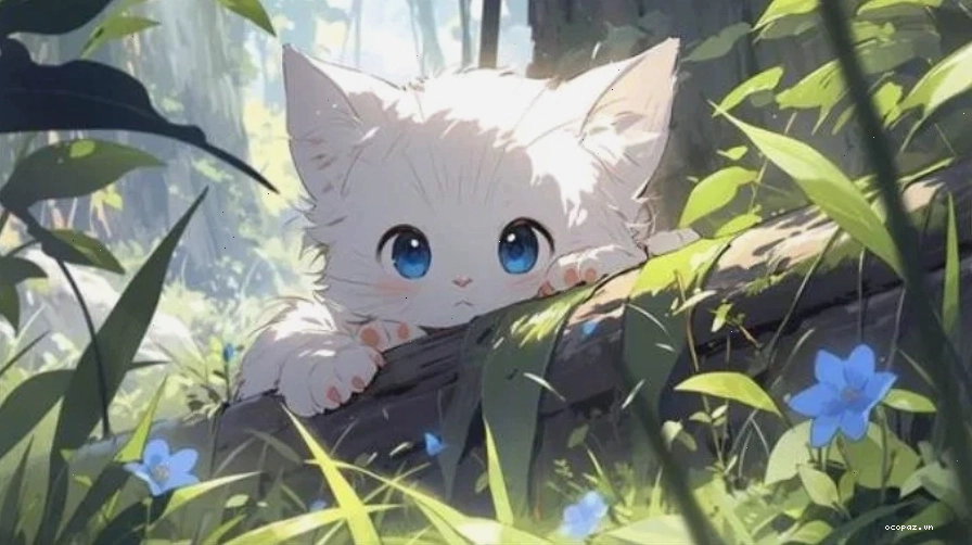 Hình nền máy tính anime nữ dễ thương với gam màu tươi sáng