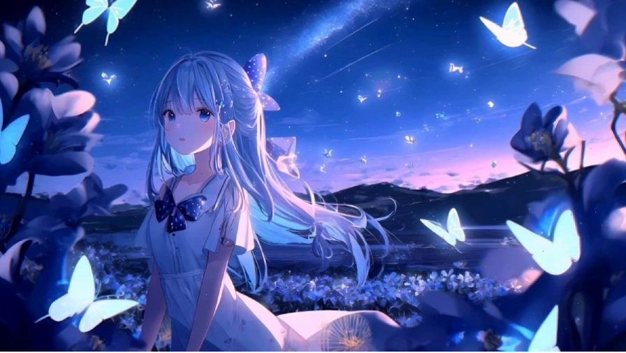 Hình nền máy tính anime nữ dễ thương với phong cách chibi