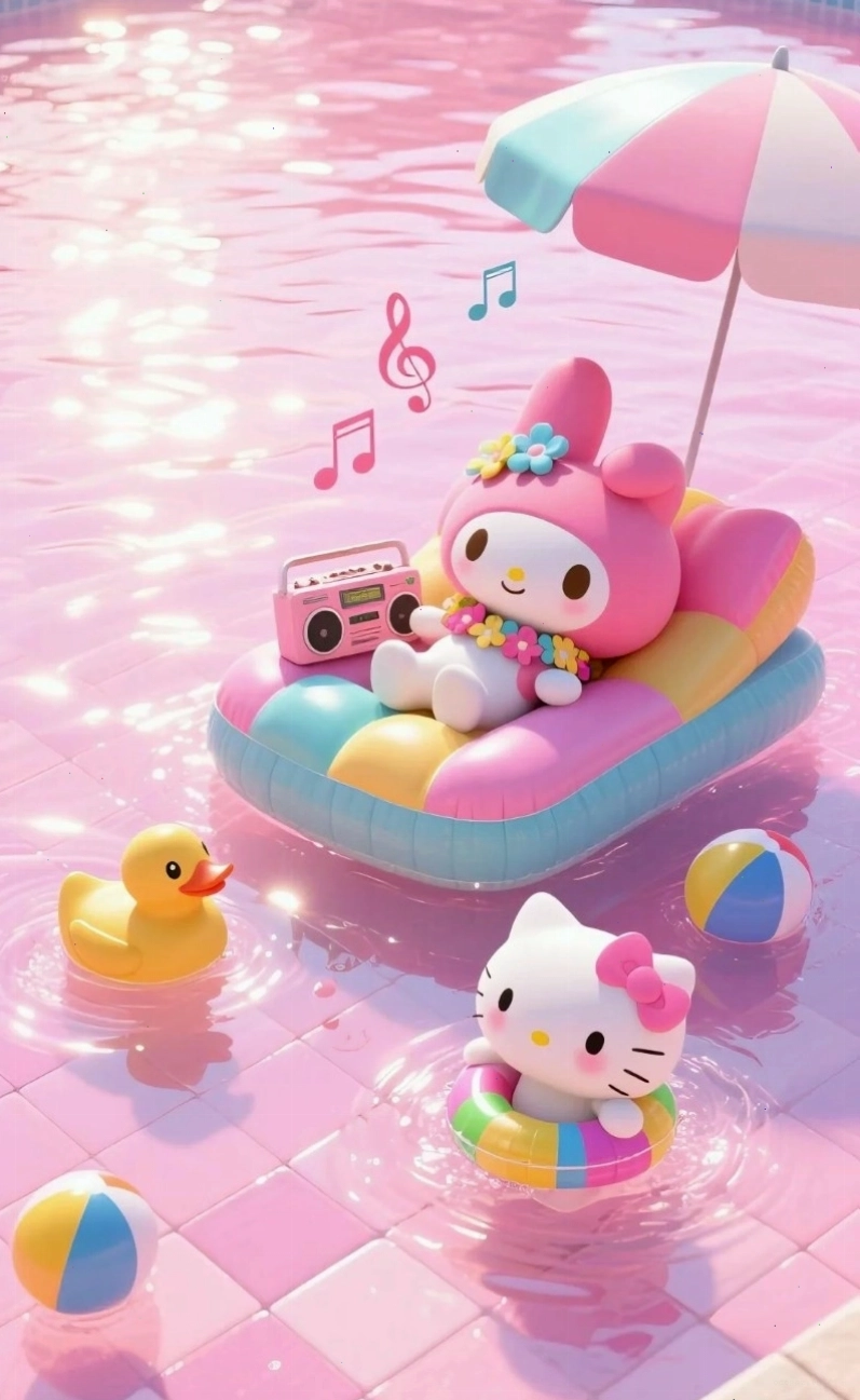 Hình nền Melody với các chi tiết trang trí nhỏ xinh