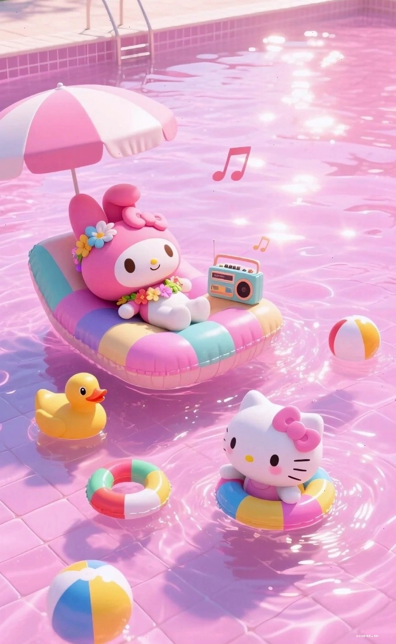 Hình nền Melody với chiếc mũ hồng quen thuộc