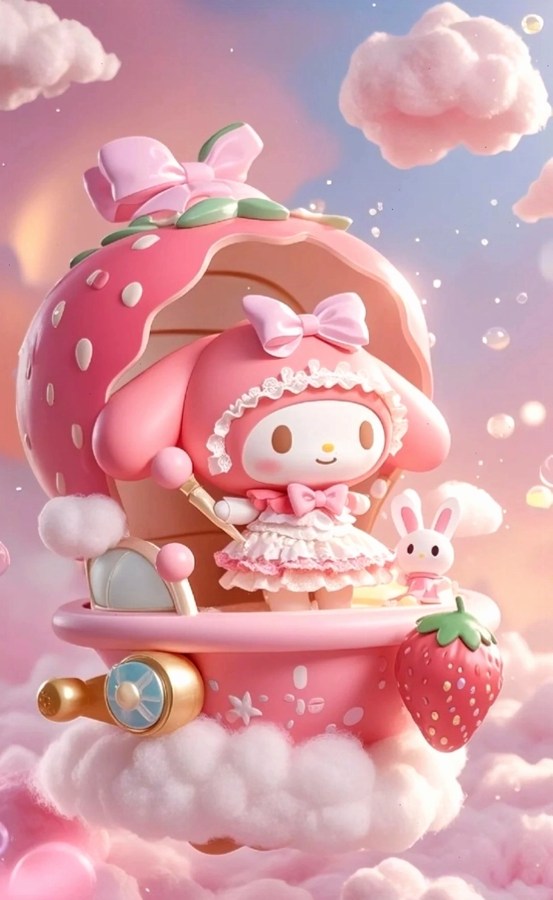 Hình nền My Melody với các phụ kiện đi kèm