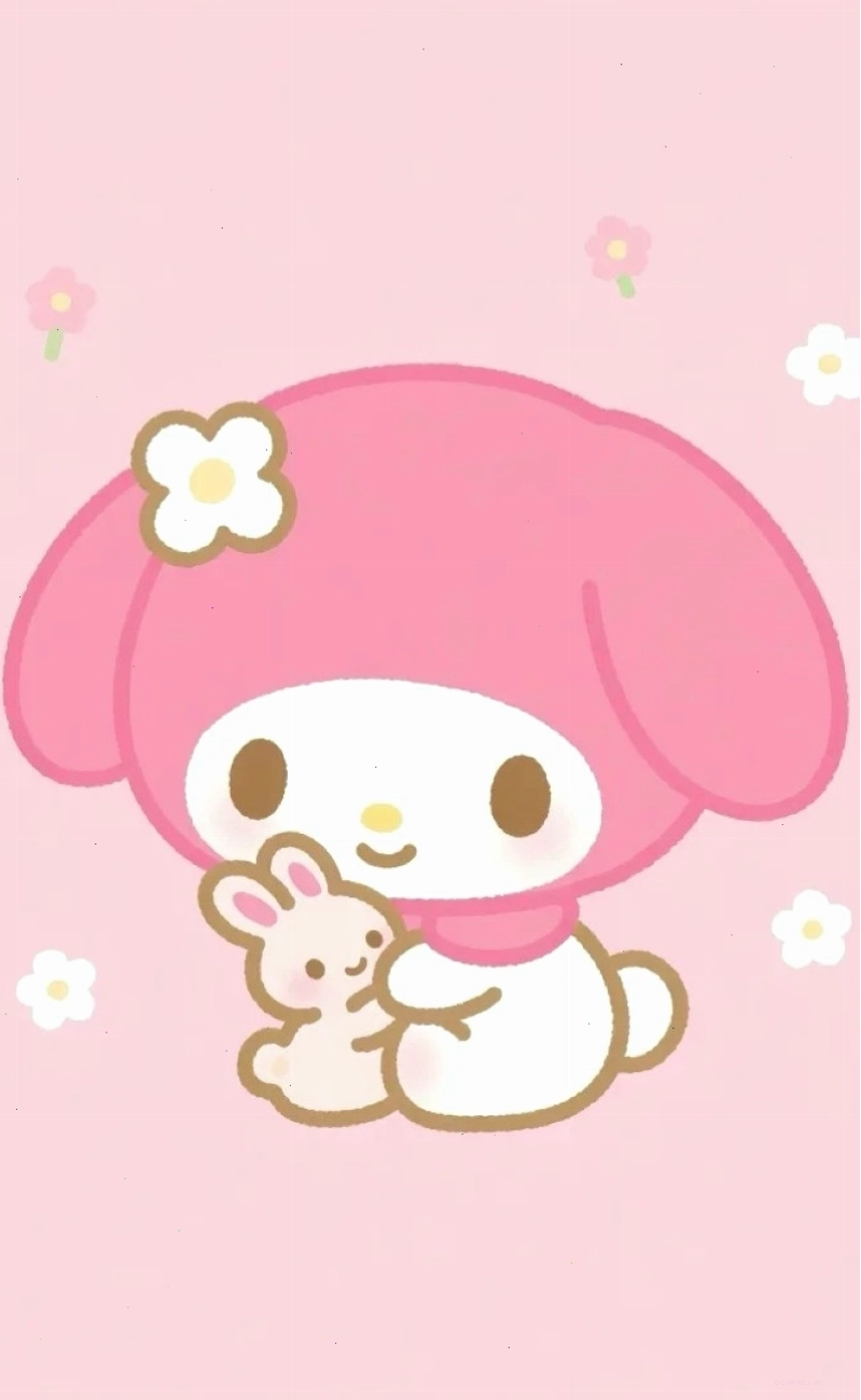 Hình nền My Melody với nụ cười rạng rỡ và chiếc mũ hồng quen thuộc
