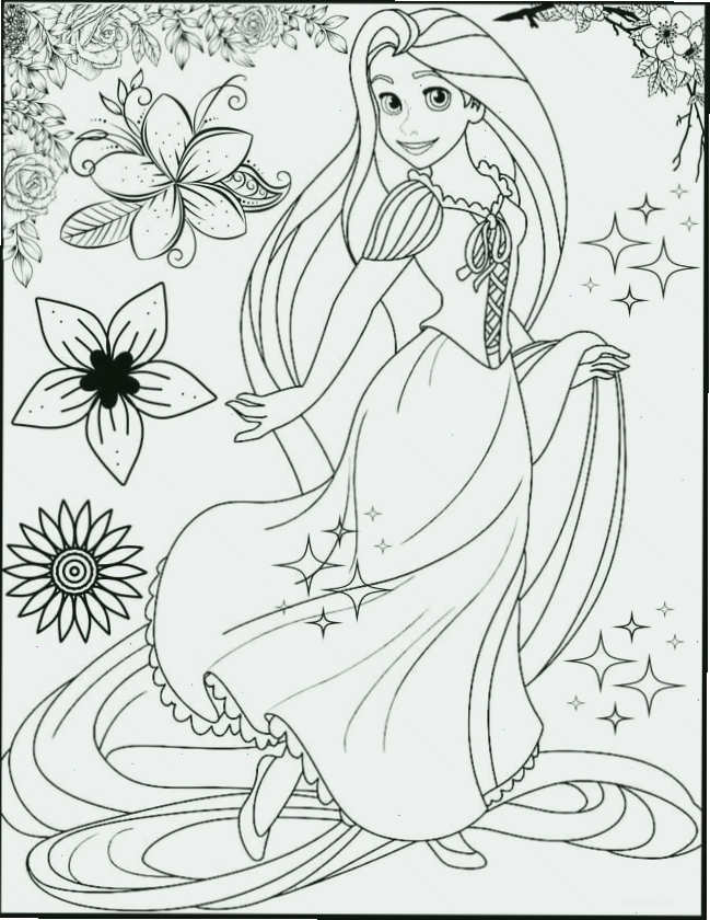 Hình tô màu công chúa Rapunzel đẹp mắt giúp bé rèn luyện sự khéo léo