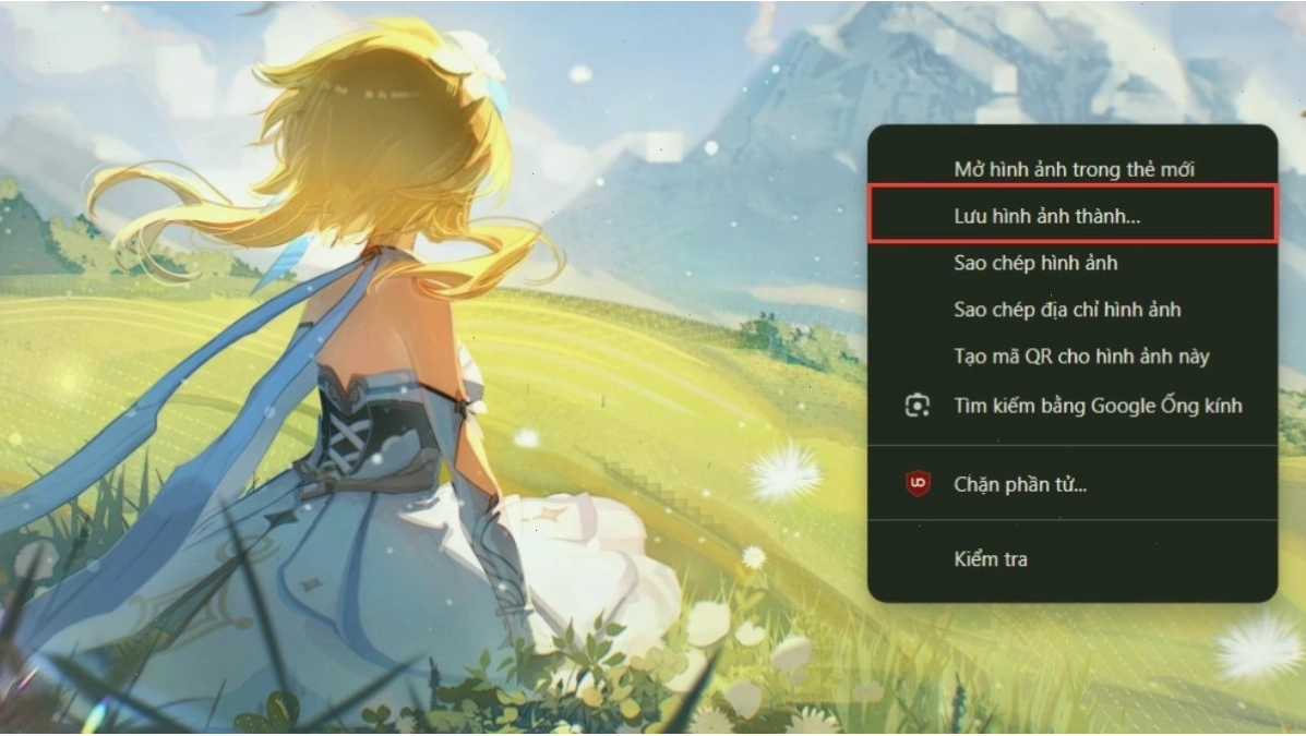 Hướng dẫn cách lưu hình ảnh anime từ Internet