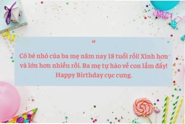 Lời chúc sinh nhật tuổi 18 cho con gái đầy ý nghĩa và sâu sắc