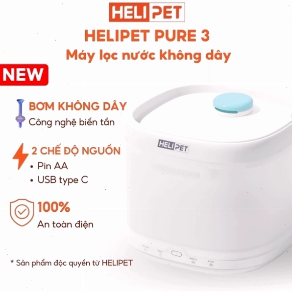 Máy lọc nước HELIPET PURE 3 giúp cải thiện chất lượng không khí