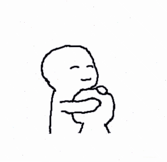 Meme an ủi với hình ảnh ôm nhau thể hiện sự sẻ chia