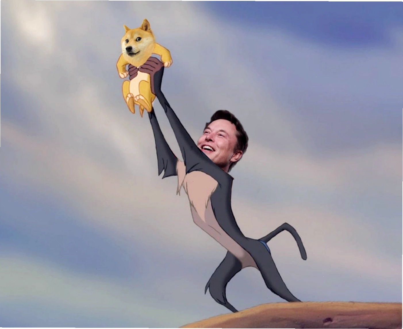 Meme Elon Musk giơ tay