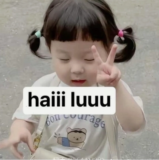 Meme em bé Hàn Quốc có chữ với nội dung hài hước