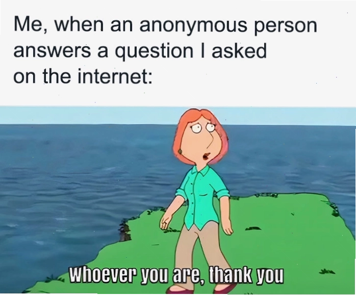 Meme Lois Griffin bày tỏ sự biết ơn với sự giúp đỡ ẩn danh