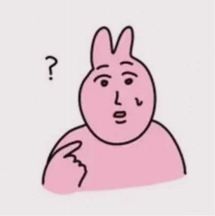 Meme thỏ hồng với biểu cảm gãi đầu khó hiểu