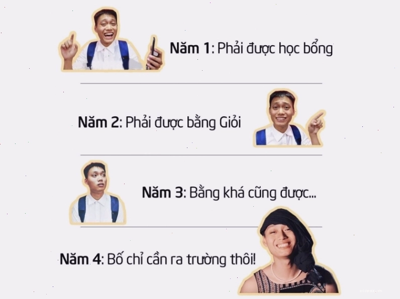 Meme về tư tưởng sinh viên 4 năm đại học