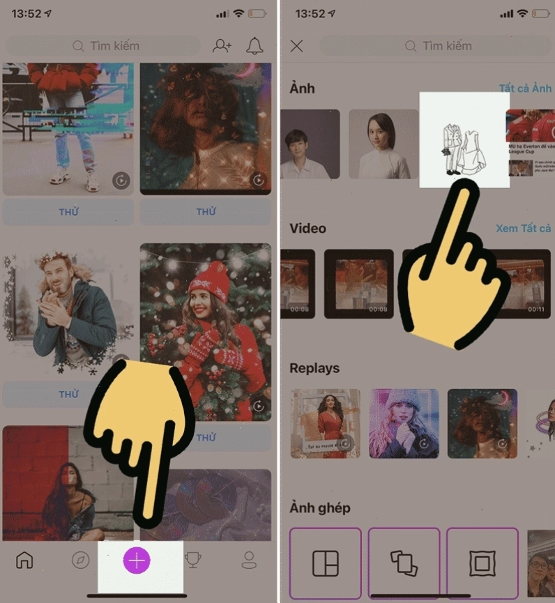 Mở ứng dụng PicsArt để bắt đầu ghép ảnh