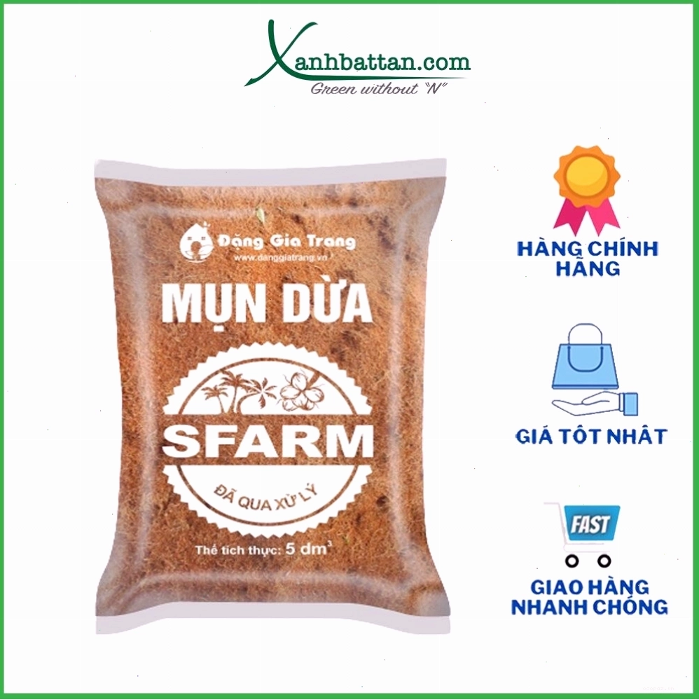 Mùn dừa đã qua xử lý Sfarm giá thể trồng cây, giá thể trồng rau, ươm hạt giống