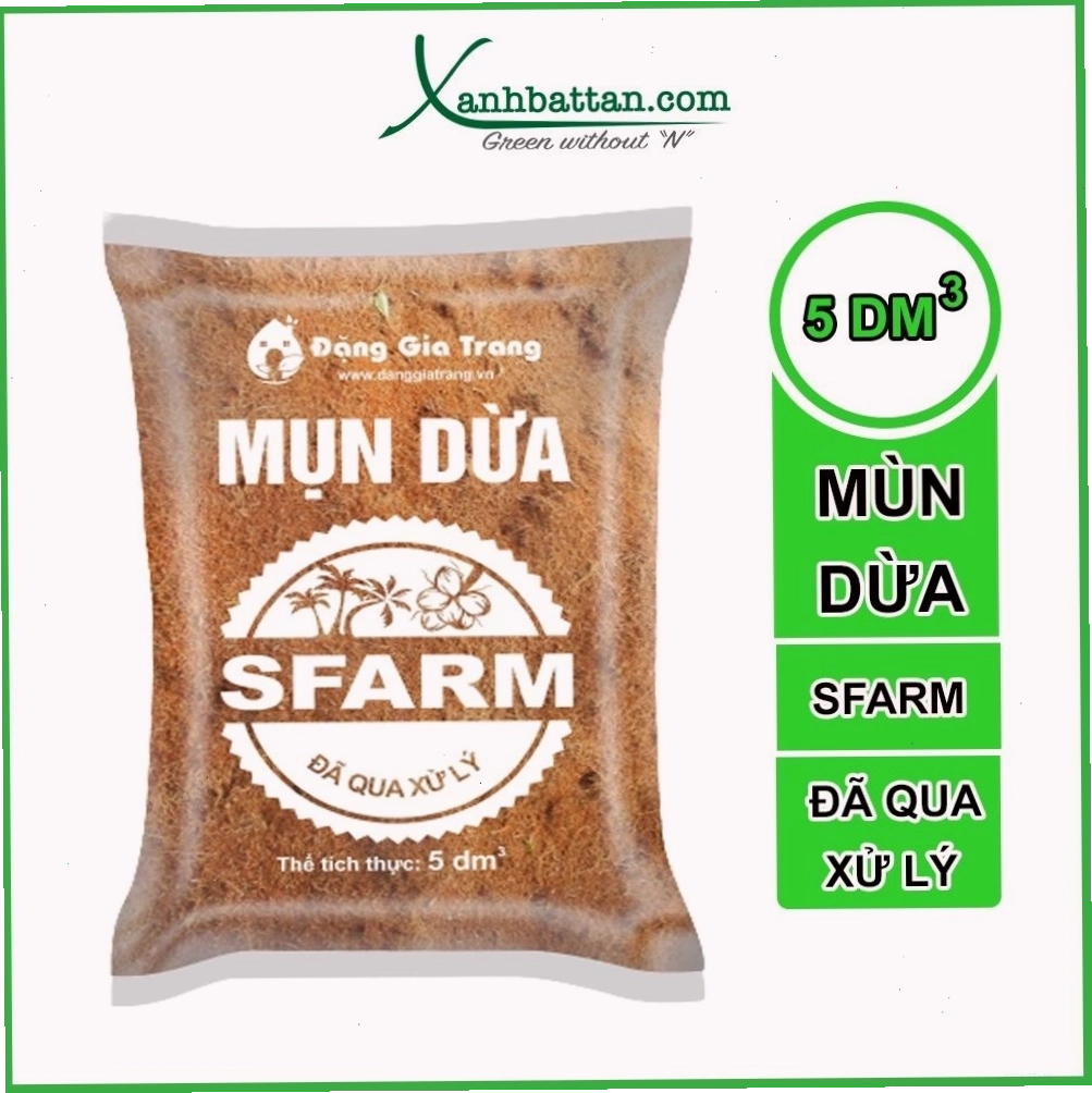 Mùn dừa đã qua xử lý Sfarm giá thể trồng cây, giá thể trồng rau, ươm hạt giống