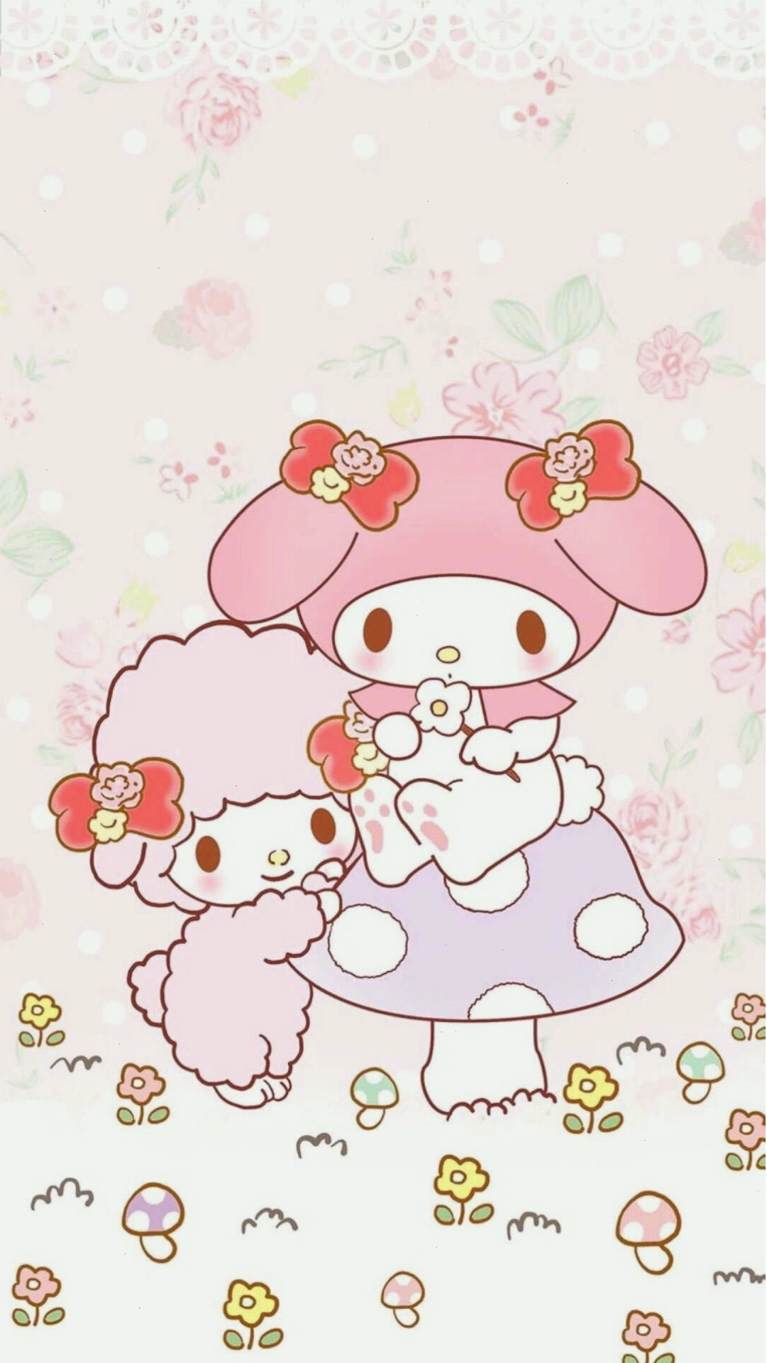 My Melody với phong cách kawaii đặc trưng, phù hợp làm hình nền điện thoại