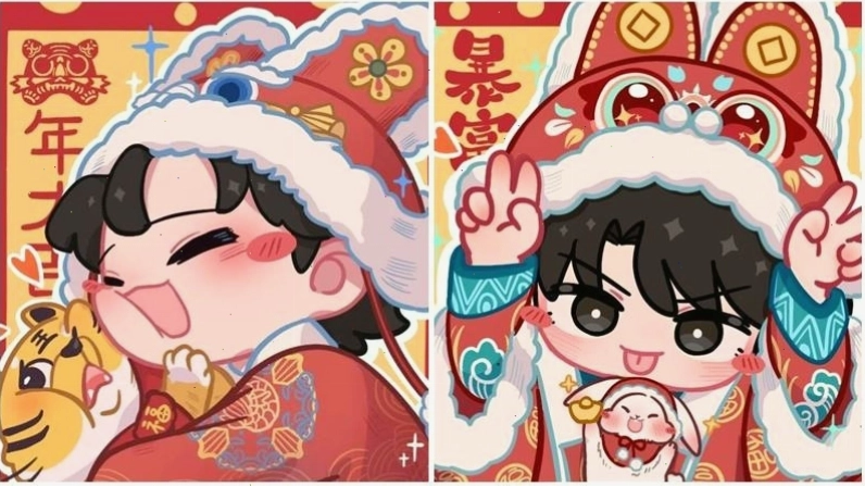 Năm mới bên nhau, yêu thương mãi mãi qua avatar tết đôi