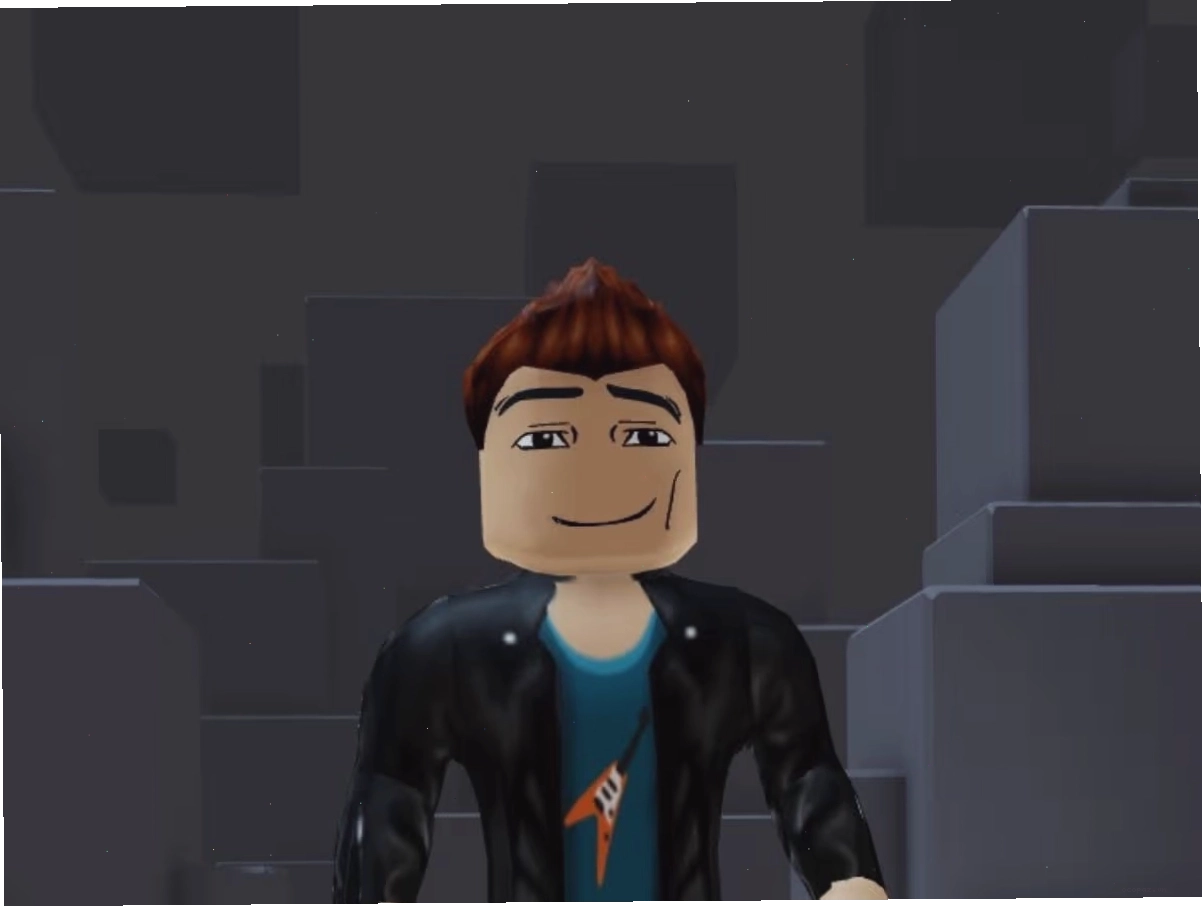 Người chơi Roblox với avatar sử dụng Man Face, thể hiện sự phổ biến của meme trong game