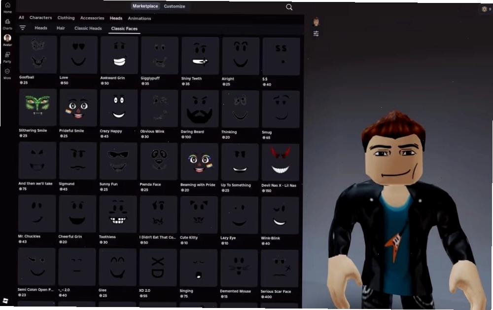 Nhiều avatar Roblox cùng sử dụng biểu cảm Man Face
