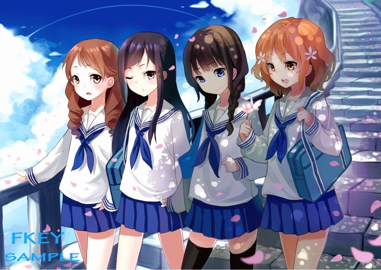 Nhóm bạn nữ anime với phong cách cá tính