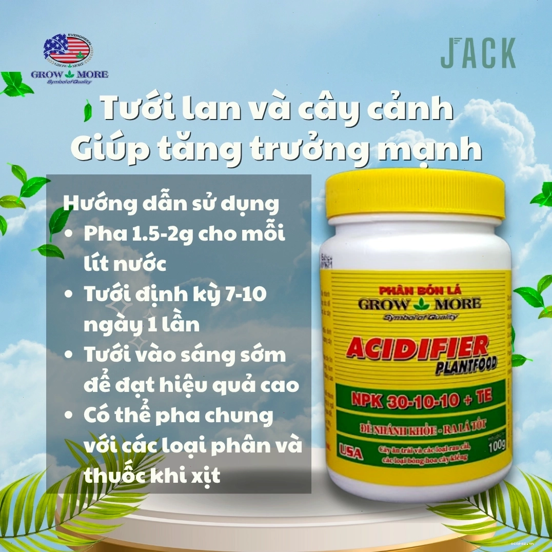 Phân bón Grow More 30-10-10 giúp cây cảnh phát triển lá xanh tốt