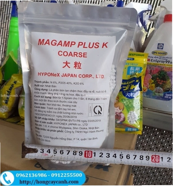 Phân bón tan chậm Magamp Plus K tiện lợi cho cây cảnh