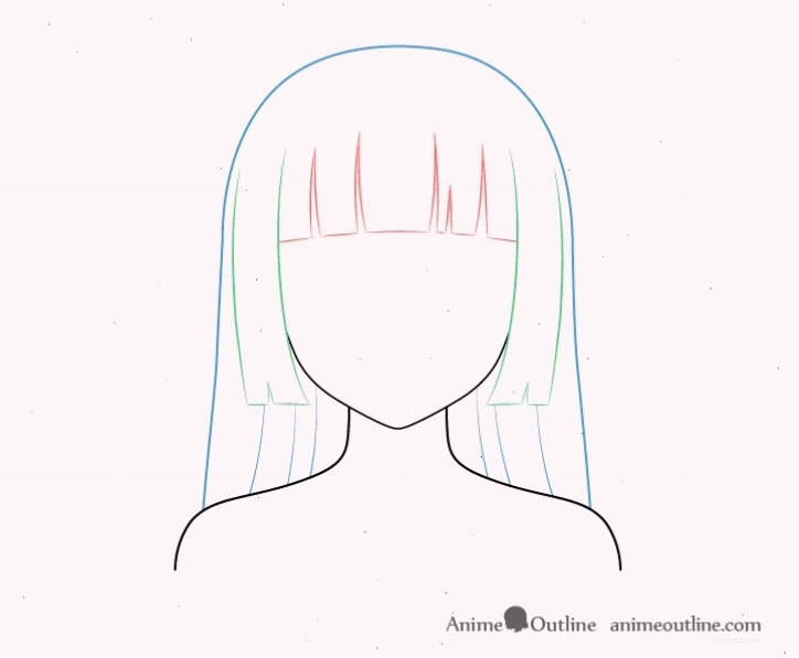 Phân tích cách vẽ tóc Hime anime