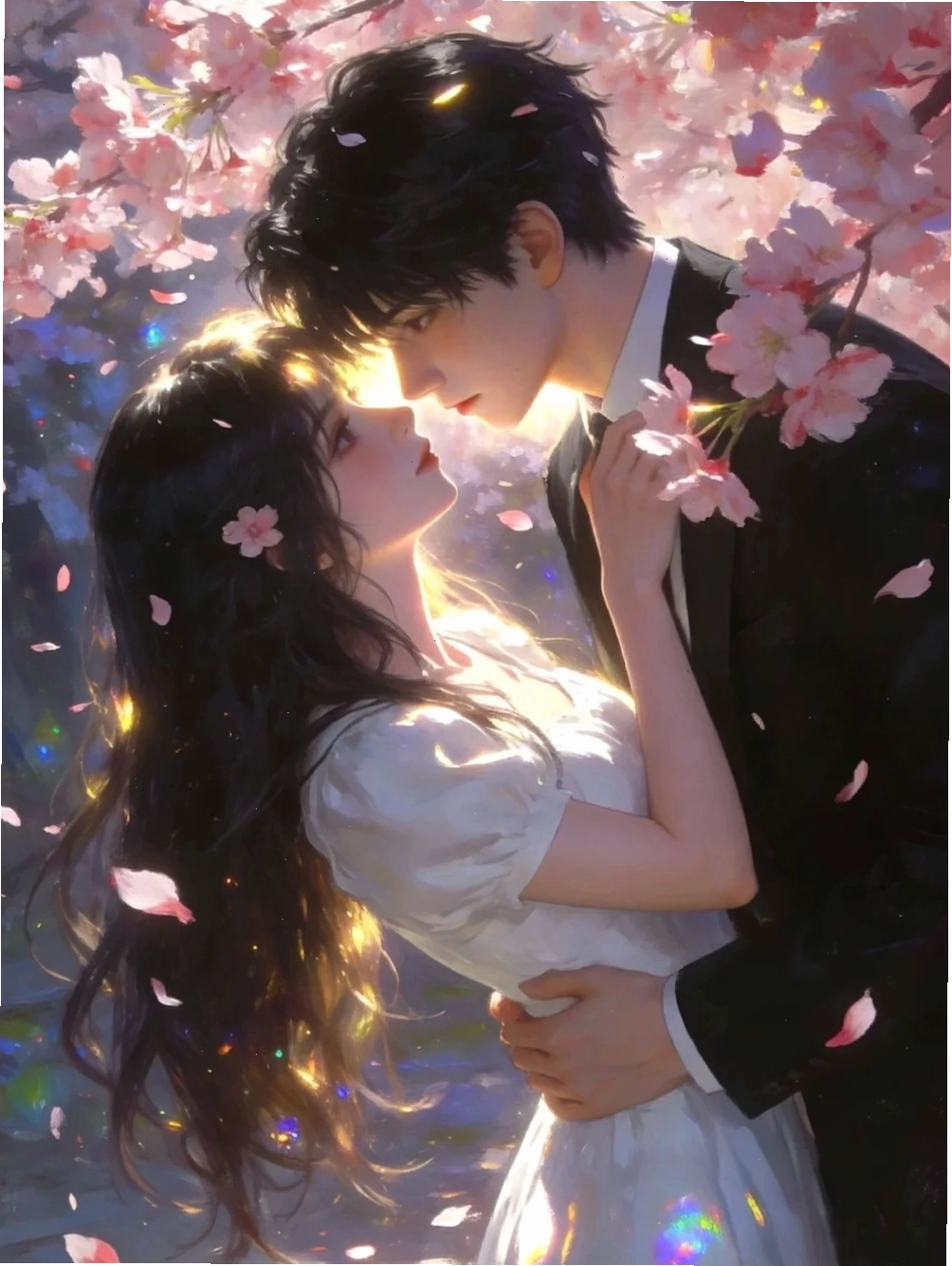 Phong cảnh anime mùa hoa anh đào lãng mạn