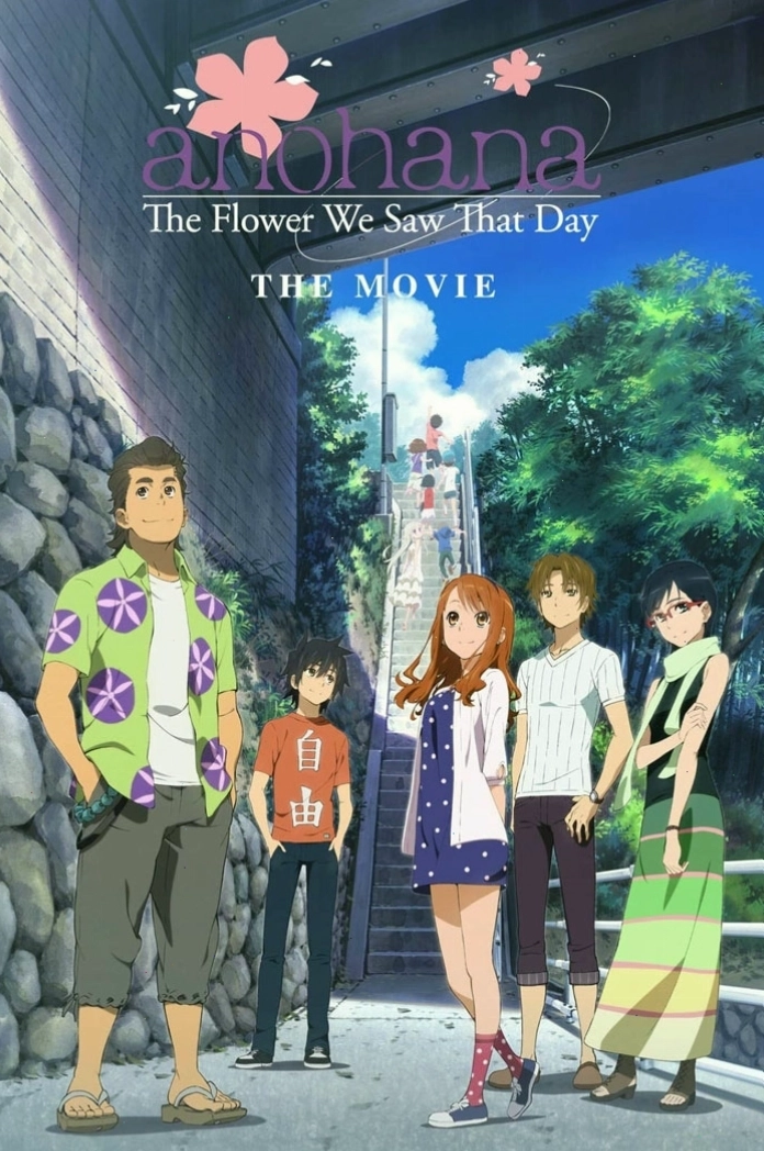 Poster phim Anohana The Flower We Saw That Day với hình ảnh các nhân vật thân thiết
