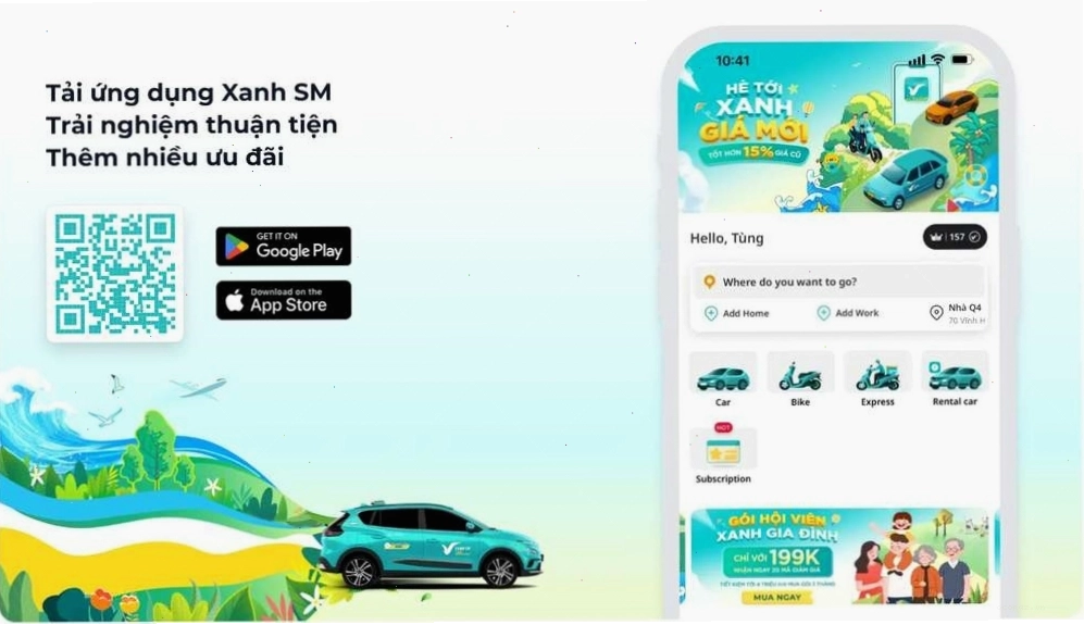 QR Code tải ứng dụng Xanh SM, mang đến trải nghiệm di chuyển thuận tiện và xanh
