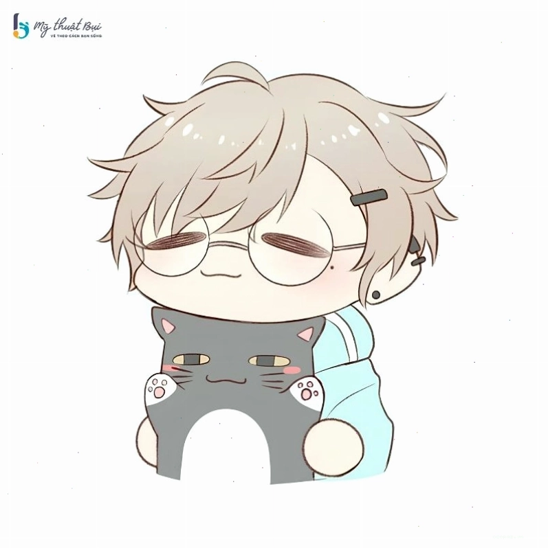 Sự kết hợp giữa nhân vật chibi nam và nữ dễ thương