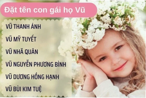 Tên hay cho bé gái họ Vũ hoặc họ Võ