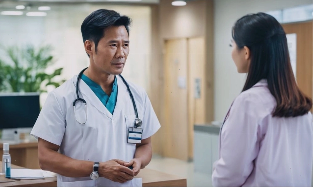 Thai phụ đang xem kết quả siêu âm